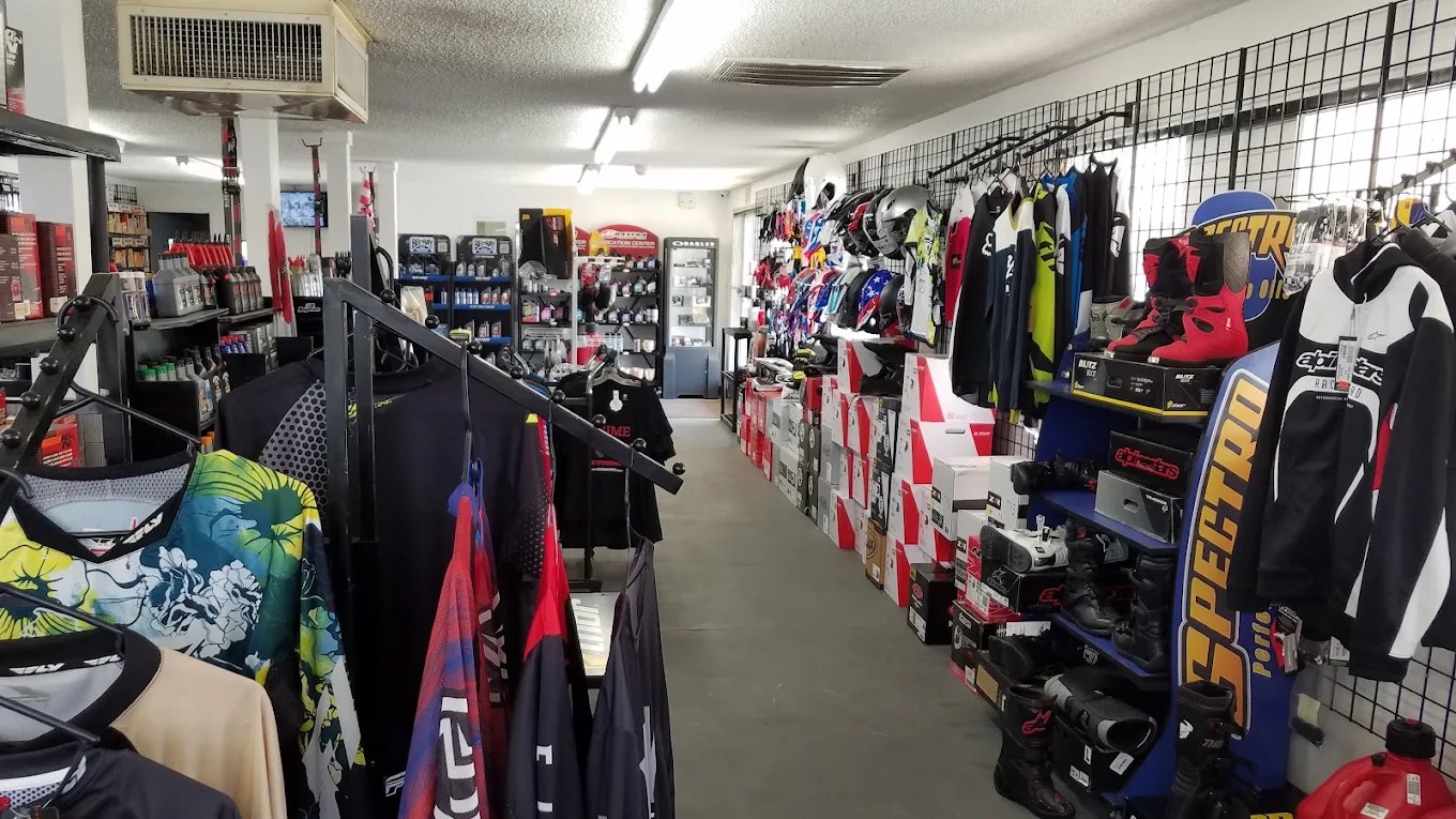 Shop interior with stocked shelves